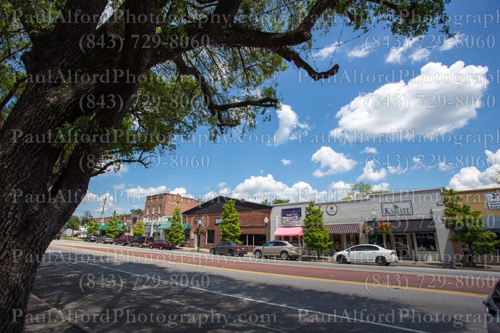 Summerville SC, cars, city streets, trees